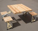 Набор дачной мебели стол деревянный 4 табурета